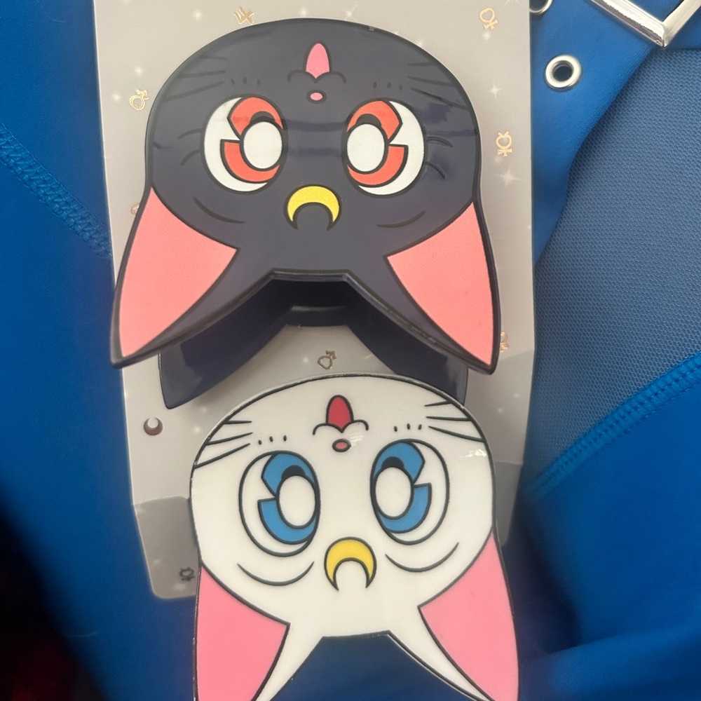 Sailor Moon Luna and Artemis claw clip set new